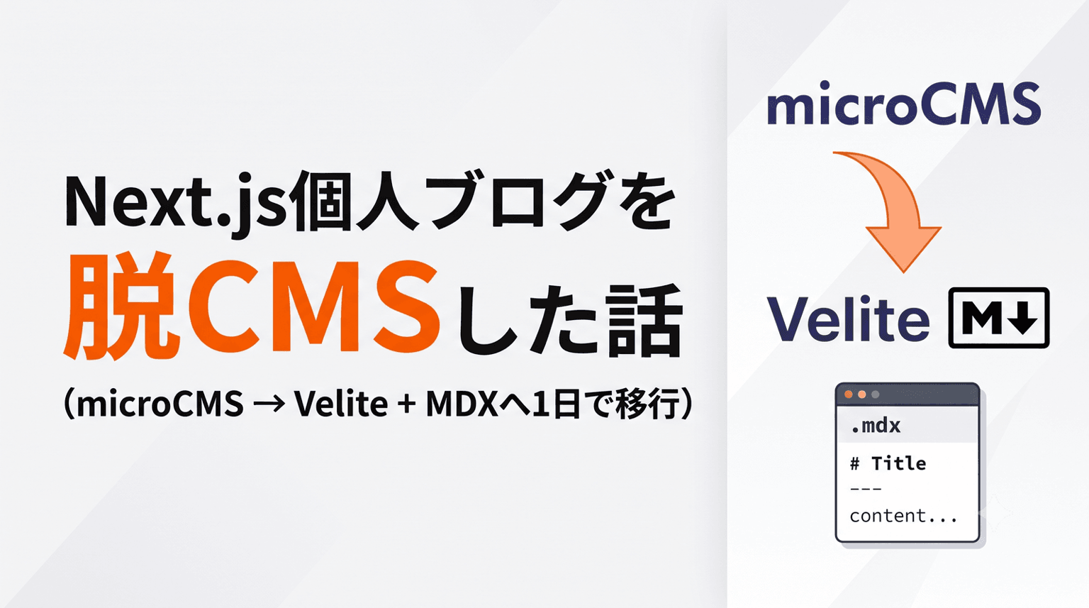 How I Moved My Next.js Blog Off the CMS (microCMS → Velite + MDX in One Day)
